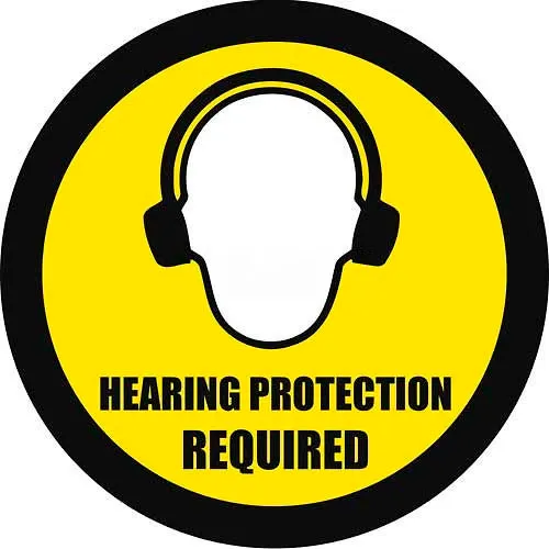 Durastripe 12" Round Sign - Hearing Protection Required