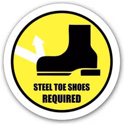 Durastripe 12" Round Sign - Steel Toe Shoes Required