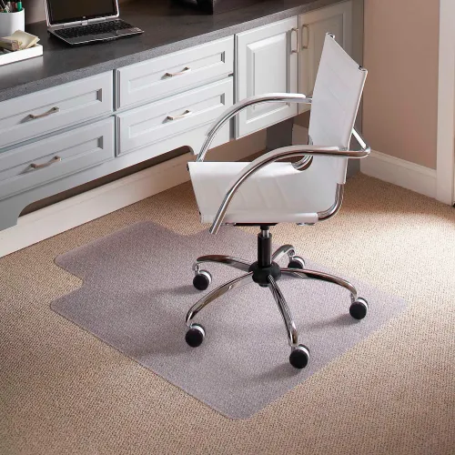 Interion® Office Chair Mat for Carpet - 45"Wx53"L w/25"x12" Lip - Straight Edge- No Packaging - Image 3