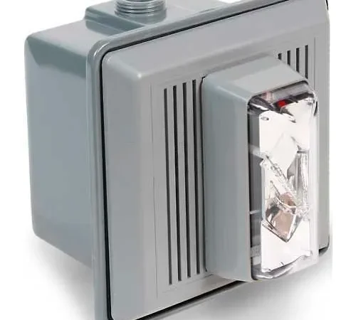 Edwards Signaling 868STRC-N5 Surface Mount Horn Strobe For Outdoor Use 120V AC Clear