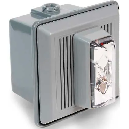 Edwards Signaling 868STRC-N5 Surface Mount Horn Strobe For Outdoor Use 120V AC Clear