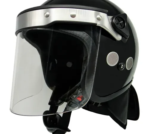 EDI-USA PROTEC-X Riot Helmet w/ Face Visor, Large, Matte Tone, Black