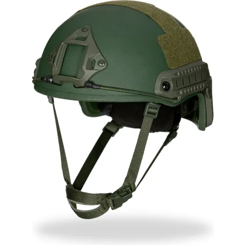EDI-USA High-Cut Ballistic Helmet With Side Rails & Front Mount, X-Large , Green