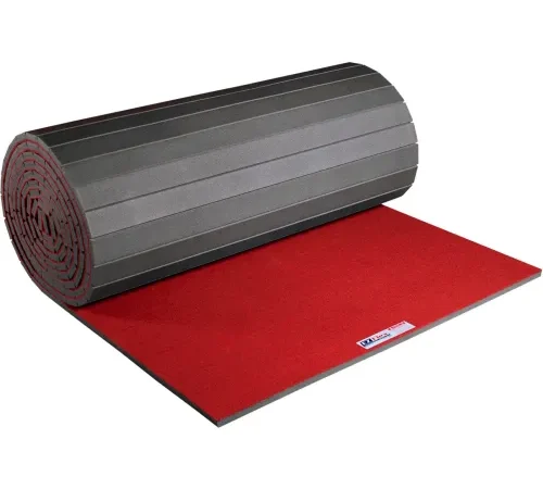 EZ Flex Sport Mats, Antimicrobial Fitness Mat, 1-3/8" Thick, 6' x 1' to 42' Custom Cut, Red