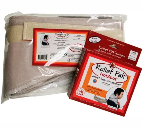 Relief Pak® HotSpot Moist Heat Pack and Cover Set, Neck Pack with Foam-Filled Cover