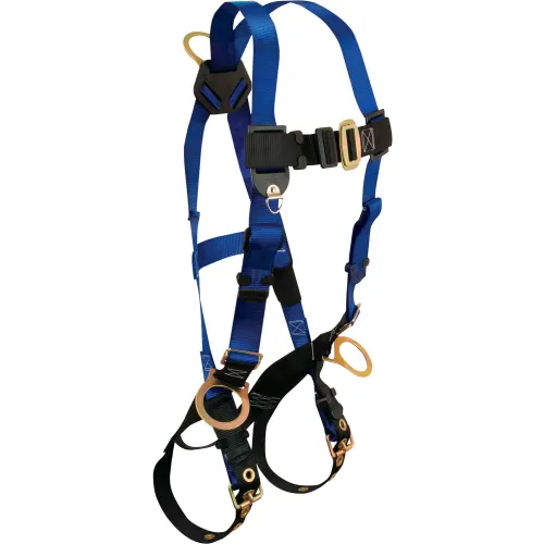 FallTech® 7018 Contractor 3-D Full Body Harness, 3 D-rings, Back and Side, Size UniFit