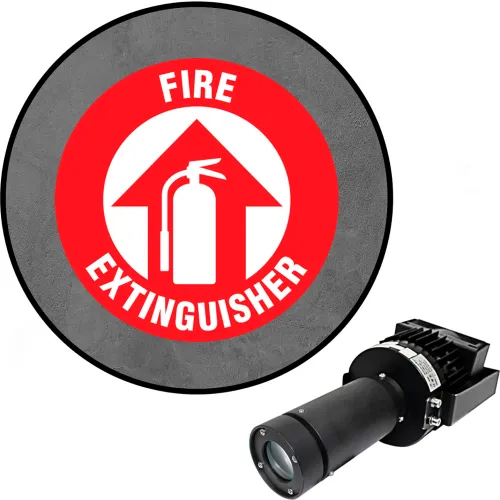 Visual Workplace® Virtual LED Projector, Safety Sign Max (W), Fire Extinguisher, 100W