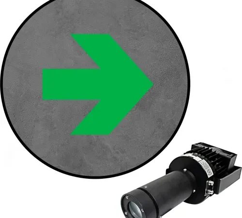 Visual Workplace® Virtual LED Projector, Safety Symbol Max (W), Thick Arrow, 100W, Green