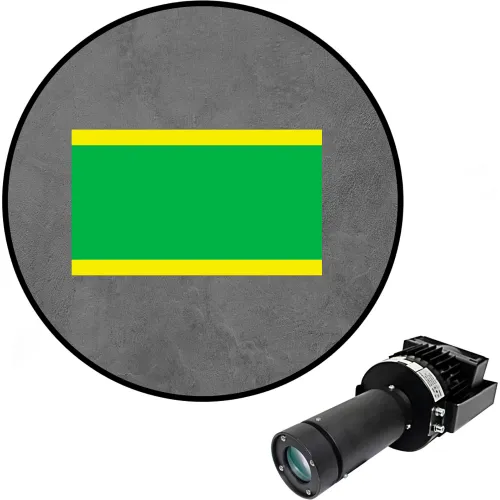 Visual Workplace® Virtual LED Projector, Safety Walkway Max (SW), Green Solid w/ Ylw Lines,100W
