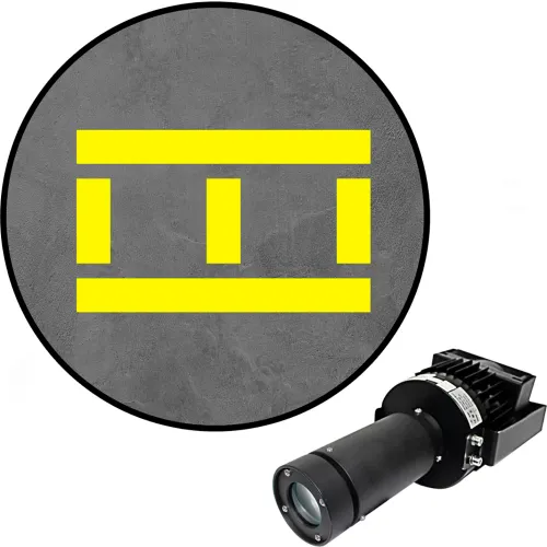 Visual Workplace® Virtual LED Projector, Safety Walkway Max (SW), Stripes w/Lines, 100W, Yellow