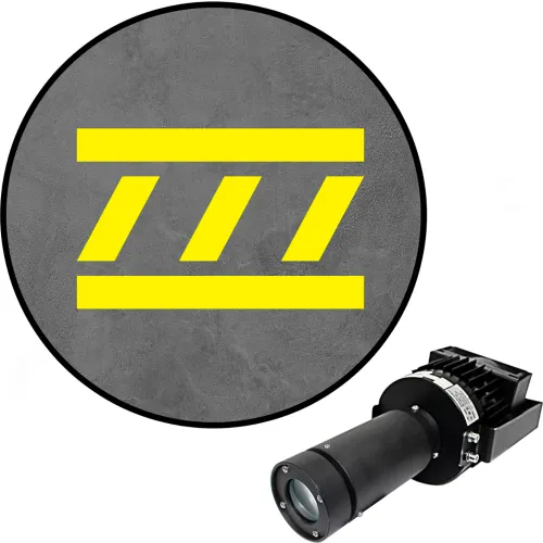 Visual Workplace® Virtual LED Projector, Safety Walkway Max (SW), Diagonal w/Lines, 100W,Yellow