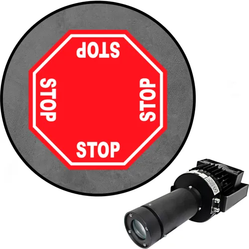 Visual Workplace® Virtual LED Projector, Safety Sign Max (S), 4-Way Stop, 100W