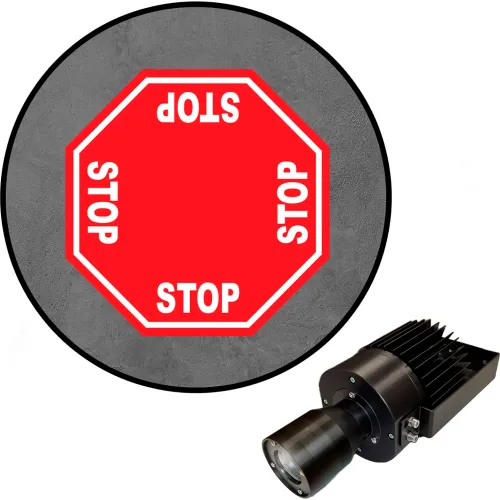 Visual Workplace® Virtual LED Projector, Safety Sign (S), 4-Way Stop, 50W