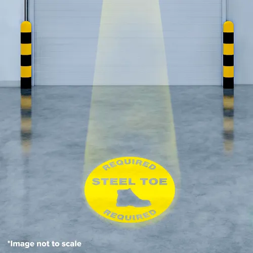 Visual Workplace® Virtual LED Projector, Safety Sign (S), Required Steel Toe, 50W, Yellow - Image 2