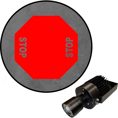 Visual Workplace® Virtual LED Projector, Safety Sign (S), 2-Way Stop, 50W, Red