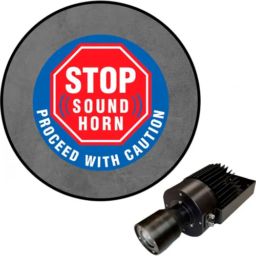 Visual Workplace® Virtual LED Projector, Safety Sign (W) EXT, Stop Sound Horn, 50W