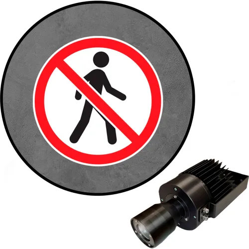 Visual Workplace® Virtual LED Projector, Safety Sign (W) EXT, No Pedestrian, 50W