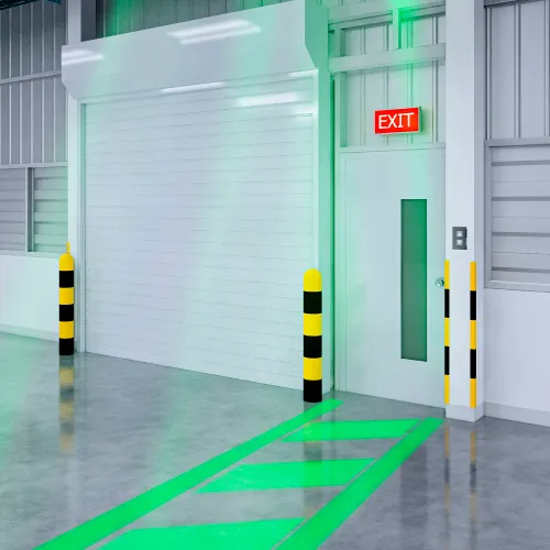 Visual Workplace® Virtual LED Projector, Safety Walkway (W) EX, Diagonal with Lines, 50W, Green - Image 2