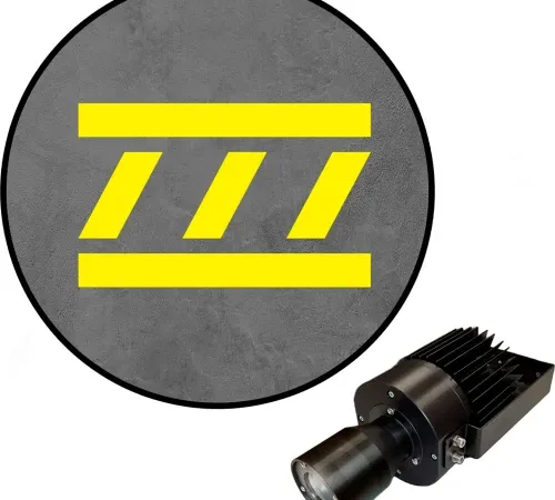 Visual Workplace® Virtual LED Projector, Safety Walkway (W) EX, Diagonal w/ Lines, 50W, Yellow