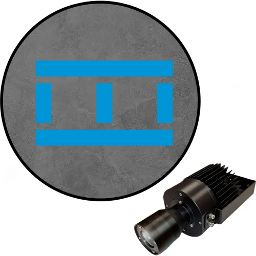 Visual Workplace® Virtual LED Projector, Safety Walkway (W) EXT, Stripes with Lines, 50W, Blue