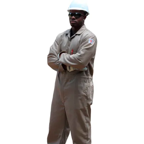 Stanco Full Featured Coverall, 7.5 oz. 100% FR Cotton, Tan/Khaki, FRC681TN-2XL