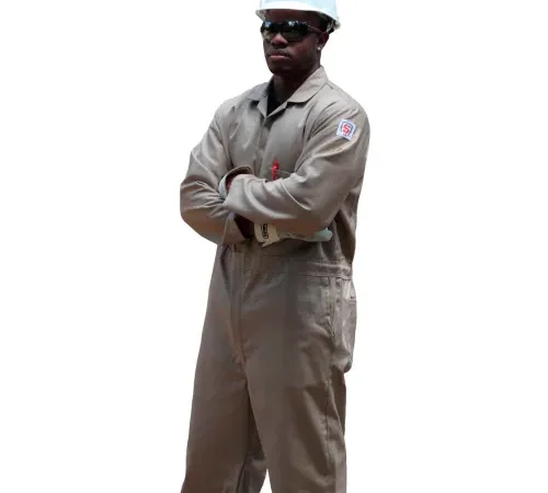 Stanco Full Featured Coverall, 7.5 oz. 100% FR Cotton, Tank/Khaki, FRC681TN-3XL