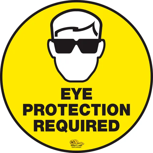 Mighty Line® 24" Round Floor Sign, Eye Protection Required