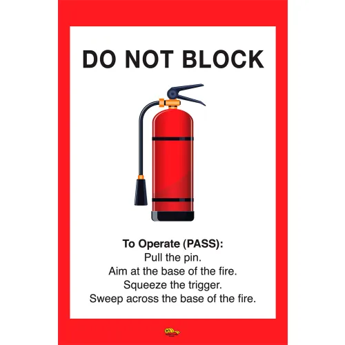Mighty Line® 24" x 36" Rectangle Floor Marking, Do Not Block Fire Extinguisher Sign,
