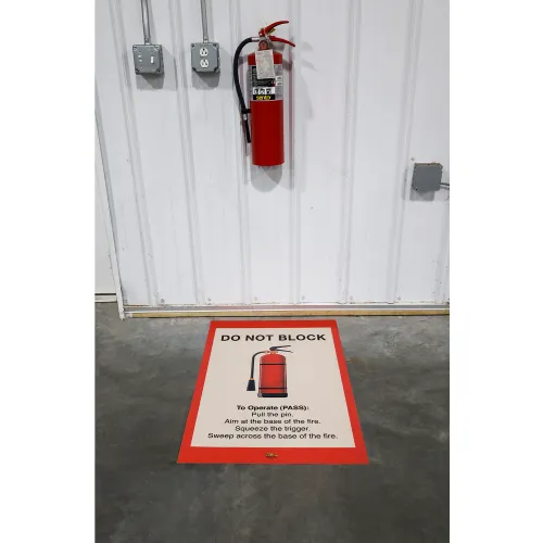 Mighty Line® 24" x 36" Rectangle Floor Marking, Do Not Block Fire Extinguisher Sign, - Image 2
