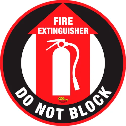 Mighty Line® 16" Round Floor Sign, Fire Extinguisher Do Not Block