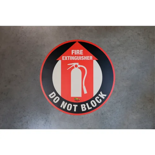 Mighty Line® 16" Round Floor Sign, Fire Extinguisher Do Not Block - Image 3