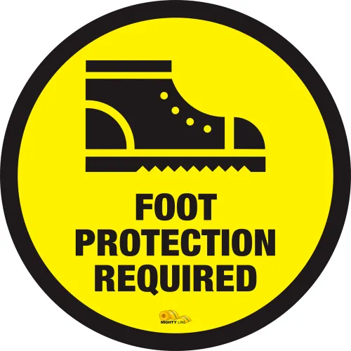 Mighty Line® 24" Circle Floor Marking Sign, Foot Protection Required
