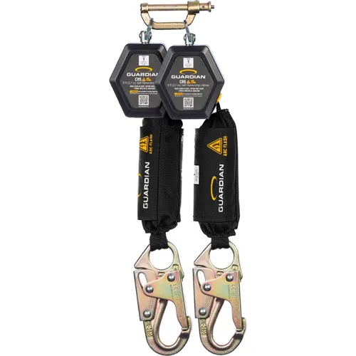 Guardian® CR5 Dual Web Arc Flash Personal Self-Retracting Lifeline, Steel Snap Hook, 9'L