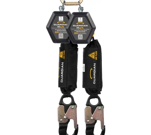 Guardian® CR5 Dual Web Arc Flash Personal Self-Retracting Lifeline, Aluminum Snap Hook, 9'L