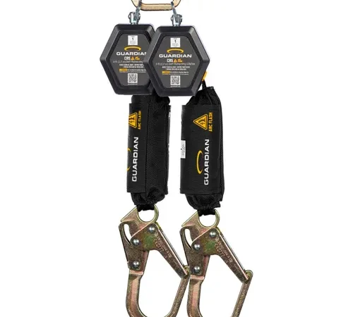 Guardian® CR5 Dual Web Arc Flash Personal Self-Retracting Lifeline, Steel Rebar Hook, 9'L