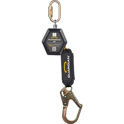 Guardian® CR5 Web Personal Self-Retracting Lifeline, Steel Rebar Hook, 11'L