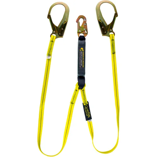 Guardian 01231, 6' Double Leg External Shock Lanyard Steel Rebar Hook