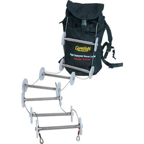 Guardian 12' Rapid Deployment Rescue Ladder, Clear Zinc, OSHA, Aluminum/Steel/Polyester/Nylon