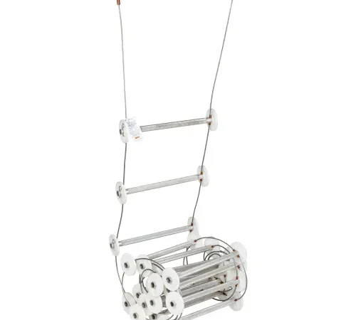 Guardian 20' Rapid Deployment Rescue Ladder, Clear Zinc, OSHA, Aluminum/Steel/Polyester/Nylon