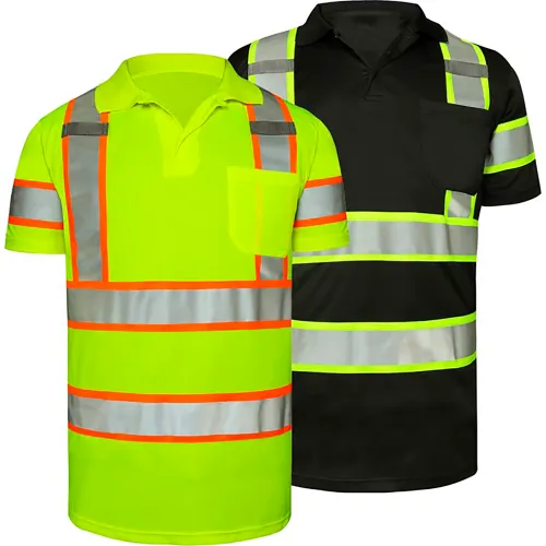 GSS Two Tone Short Sleeve Polo Shirt, Polyester, Black, 4XL - Image 3