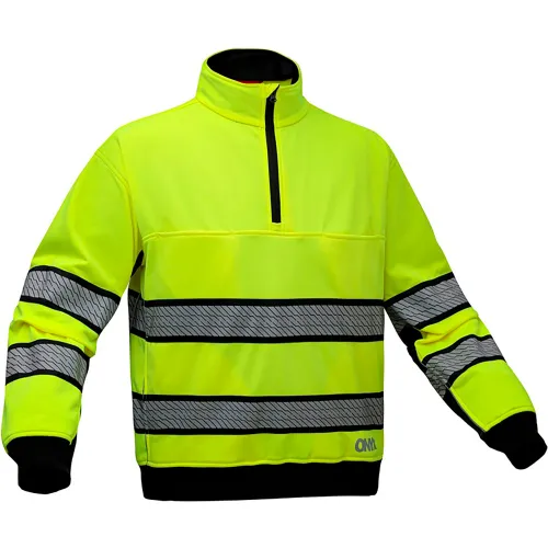 GSS Onyx Job Shirt w/ 1/4" Zipper, Class 3, Polyester Fleece, Lime, 5XL - Image 2