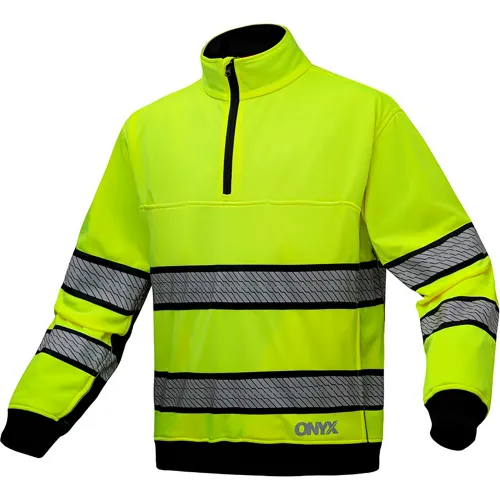 GSS Onyx Job Shirt w/ 1/4" Zipper, Class 3, Polyester Fleece, Lime, XL