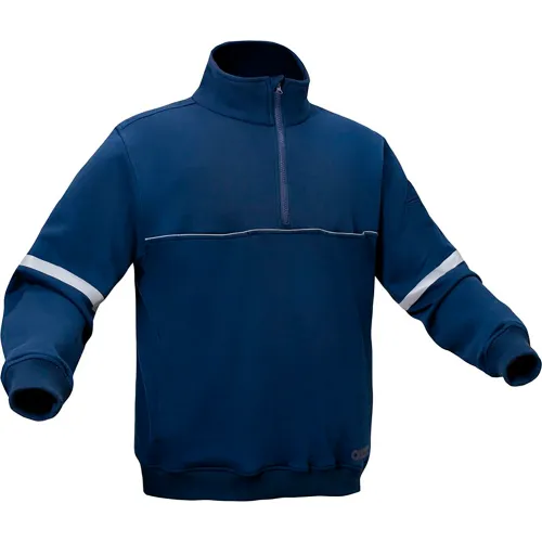 GSS Quartz Job Shirt w/ 1/4" Zipper, Cotton, Navy, XL - Image 2