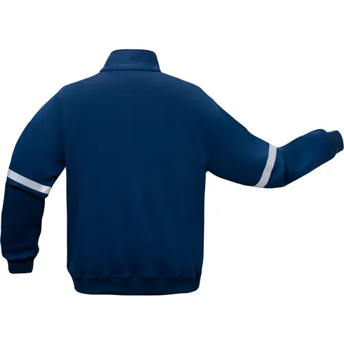GSS Quartz Job Shirt w/ 1/4" Zipper, Cotton, Navy, XL - Image 3