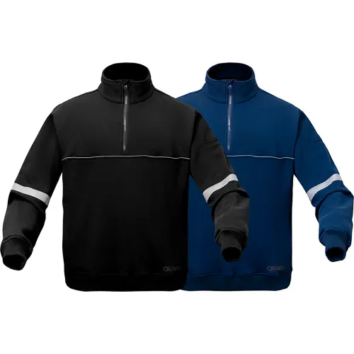 GSS Quartz Job Shirt w/ 1/4" Zipper, Cotton, Navy, XL - Image 4