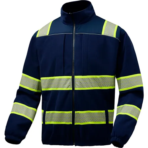 GSS Onyx Enhanced Visibility Full Zip Jacket, Polyester Fleece, Navy, 5XL - Image 2