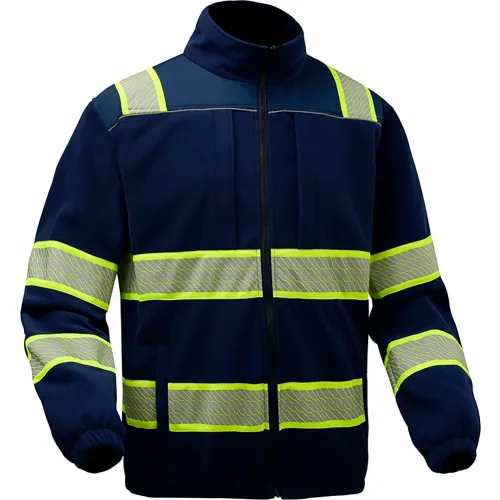 GSS Onyx Enhanced Visibility Full Zip Jacket, Polyester Fleece, Navy, 5XL - Image 3