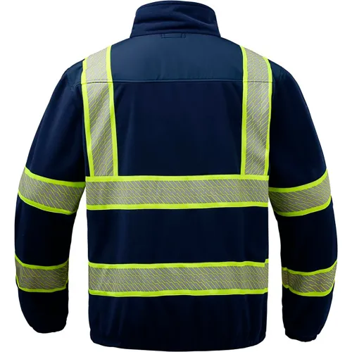 GSS Onyx Enhanced Visibility Full Zip Jacket, Polyester Fleece, Navy, 5XL - Image 4