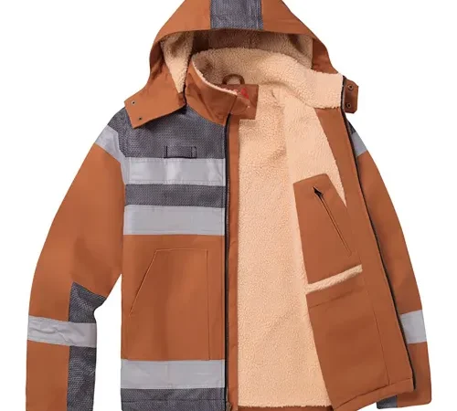 GSS QUARTZ Duck Sherpa Lined Heavy Weight Jacket, Brown, Large