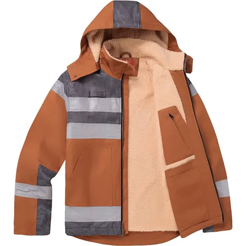 GSS QUARTZ Duck Sherpa Lined Heavy Weight Jacket, Brown, Large